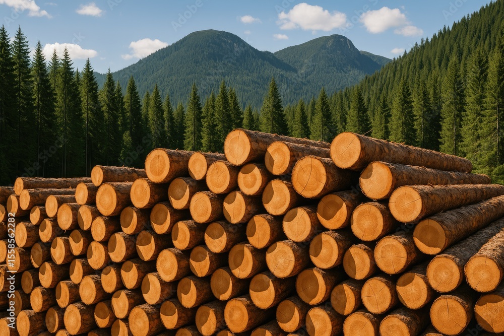 Aufkleber stack of lumber for building projects