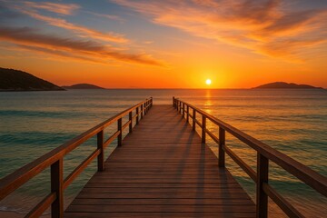 Obraz premium Seaside Pier Overlooking the Ocean at Cabo Frio