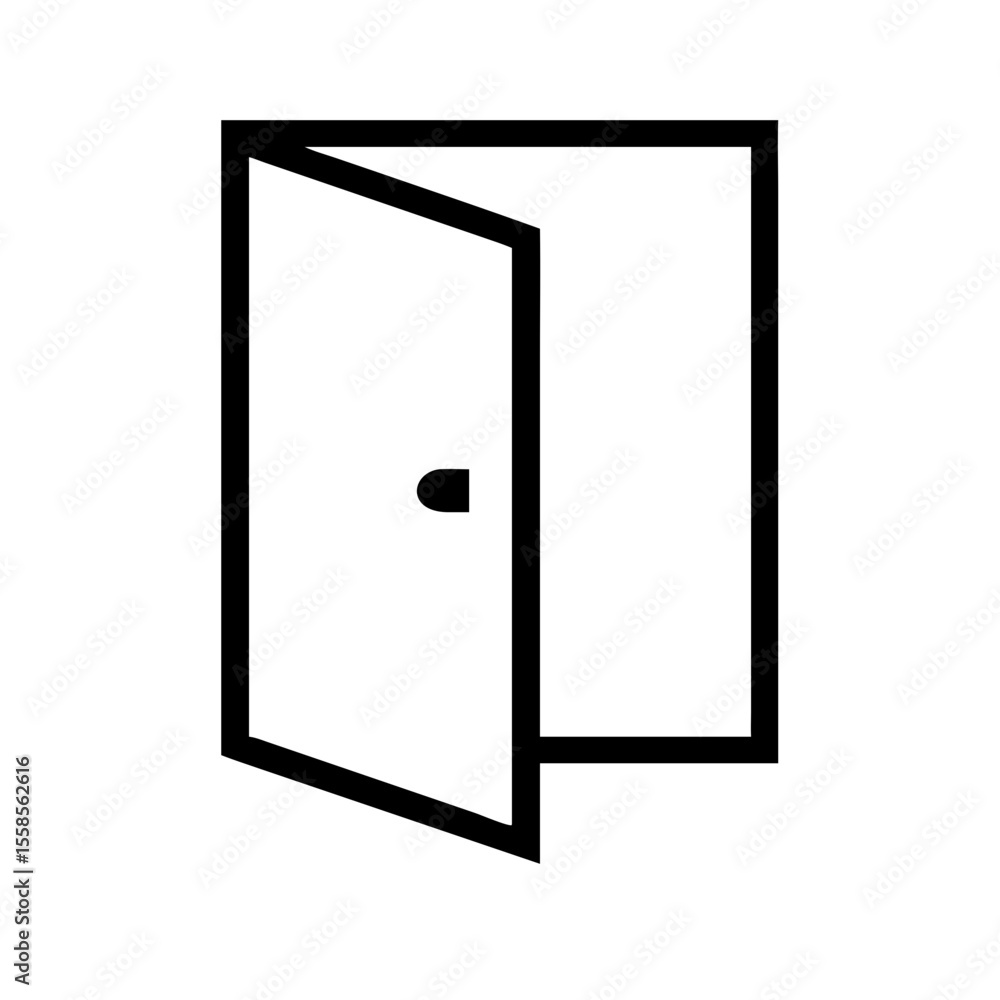 Poster open door icon design. simple open door illustration for websites and applications. this open door g