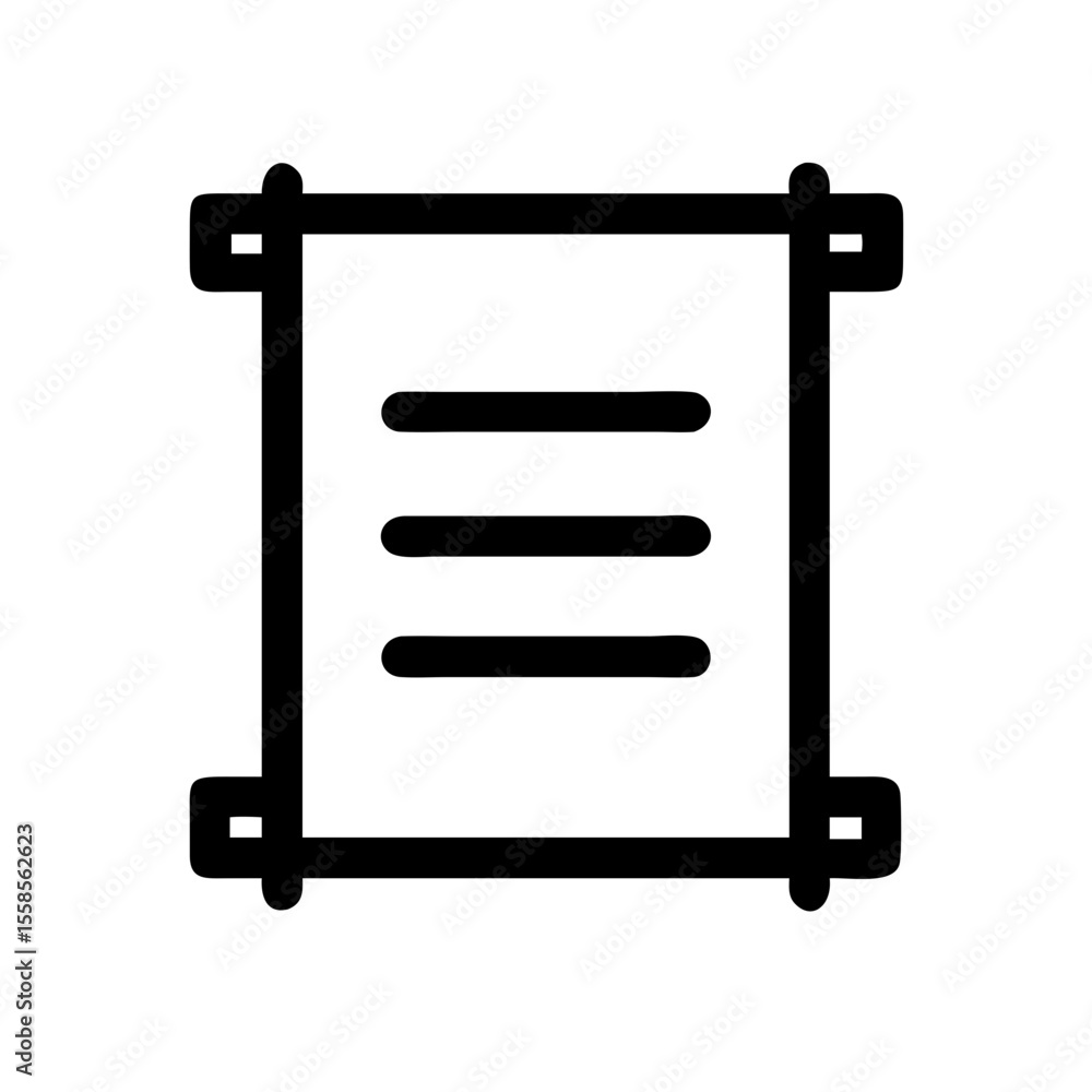 Aufkleber unfurled scroll with text. open scroll parchment with lines of writing. elegant open scroll perfect 