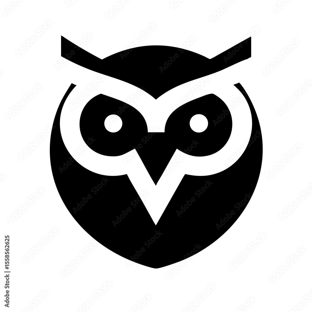 Poster stylized owl graphic design element. simple owl illustration perfect for logos, branding, and websit