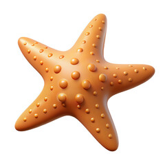 starfish, 3d cartoon ,isolated on transparent white background