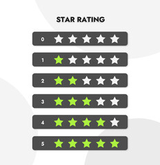 vector infographic template star rating in black plates with green stars