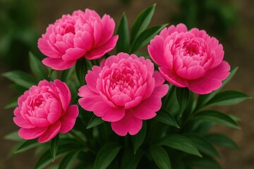 Detailed view of pink peonies in bloom