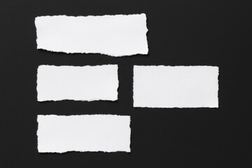 Shredded paper fragments against a dark background