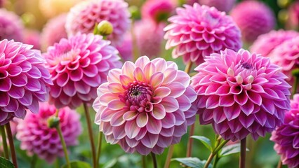 Dahlia Flowers in Full Bloom with Gentle Petals