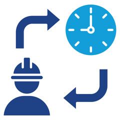Shift Schedule Dual Tone Icon Element For Design