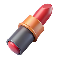 red lipstick, 3d cartoon ,isolated on transparent white background