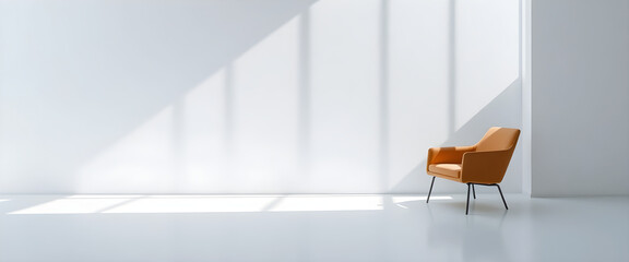 Fototapeta premium Minimalist Room with Chair and Sunlight