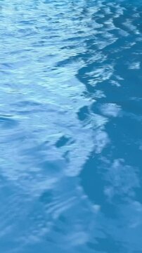 Rippling blue water surface on light blue background. Filmed on high speed cinema camera, 1000 fps.