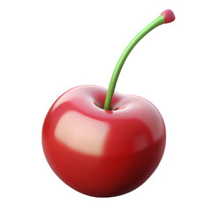 cherry, 3d cartoon ,isolated on transparent white background