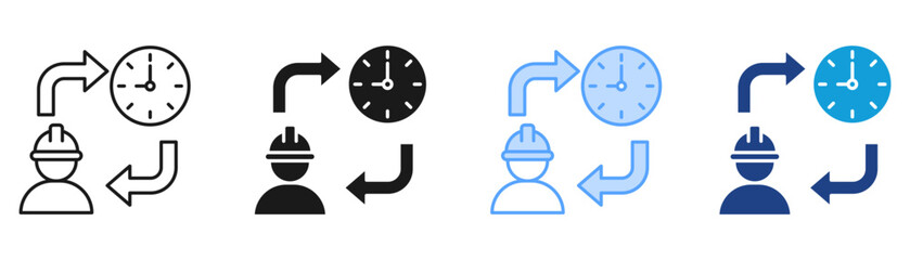 Shift Schedule Icon Set Multiple Style Collection