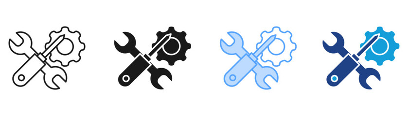 Equipment Setup Icon Set Multiple Style Collection