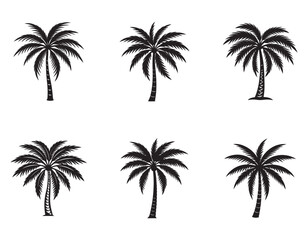 simple palm tree icon silhouette vector illustration
