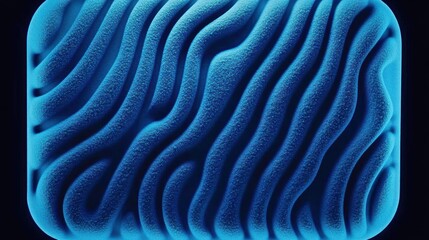Abstract Blue Wavy Foam Texture with Dark Background and Soft Lighting