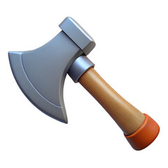axe ,3d cartoon ,isolated on transparent white background
