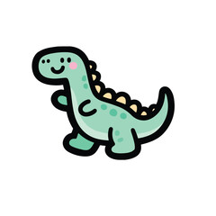 Vector art of a cute cartoon dinosaur walking isolated on white background