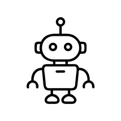 Minimalist Robot Interaction UI Line Icons – Futuristic Lifestyle Concept
