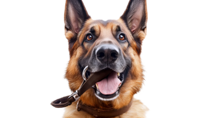 Loyal Dog with Leash