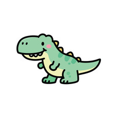 Vector art of a cartoon dinosaur isolated on white background