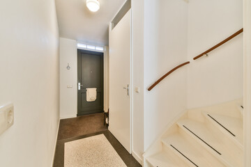 Modern Staircase in Bright Hallway
