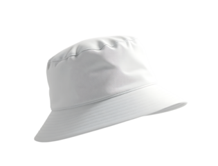 White bucket hat isolated on black studio background white hat headwear