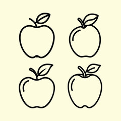 Four Outline Apple Icons
