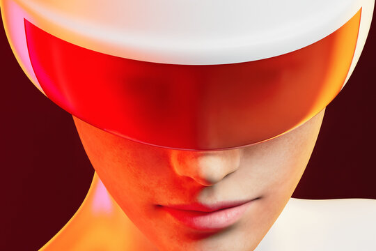 Woman explore virtual world with AI-powered glasses