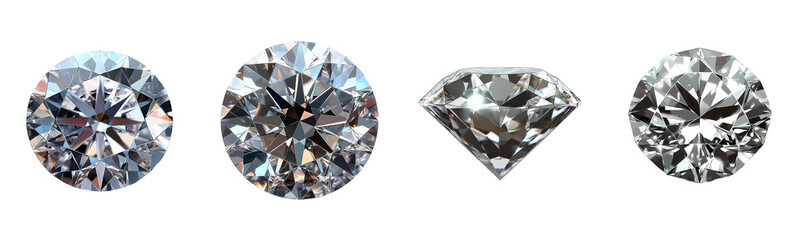 diamond set, jewel, gems, precious stone. on white background.