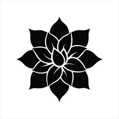 Elegant Flower Boutique Logo Silhouette Vector