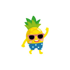 Summer Pineapple Character with Sunglasses