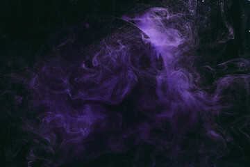 Abstract colorful background. Moving flow of purple paints, fluid liquid art, space sky