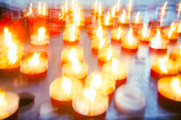 Halloween candles with mysterious light trails