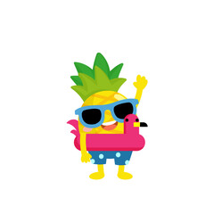 Summer Pineapple Dancing with Sunglasses