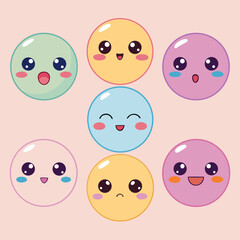 Cute Kawaii and Modern Emoji Vector Collection – Cartoon Stickers.