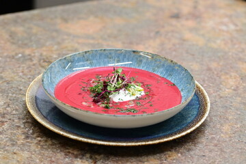 Lithuanian Cold Beet Soup – Traditional Chłodnik with Kefir, Beets, Cucumbers, and Fresh Herbs