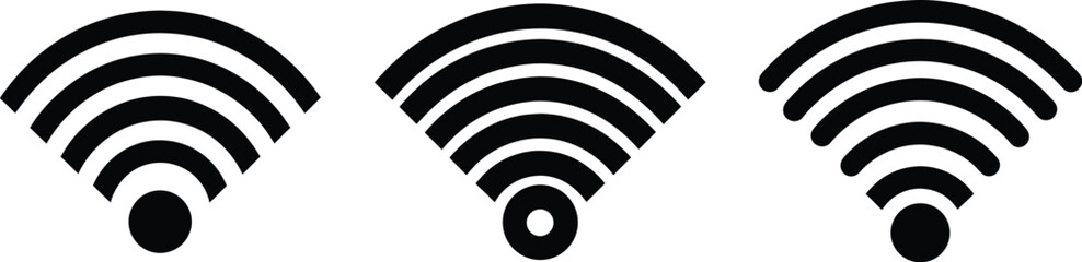 wireless symbol icon, tech signal silhouette, communication vector