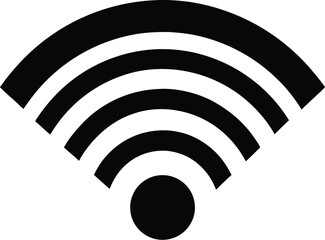wireless symbol icon, tech signal silhouette, communication vector