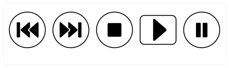 A set of 5 mix icons as arrow, map, navigation