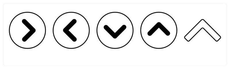 A set of 5 mix icons as arrow, map, navigation