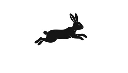 glyph icon rabbit jump isolated on transparent background