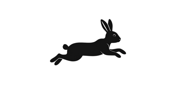 glyph icon rabbit jump isolated on transparent background