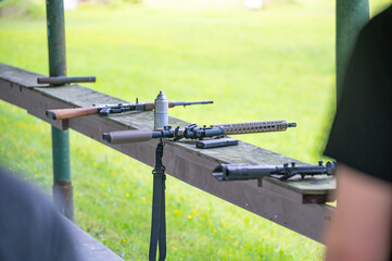 Shooting range isolated subject, selective focus, fun activity, secend amendmend theme