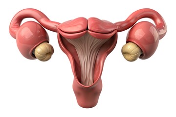 Detailed 3d rendering of the female reproductive system anatomy
