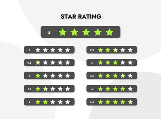 vector infographic template star rating in black plates with green stars more options