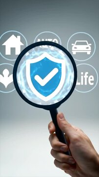Insurance online concept, life, family, health, financial, car and real estate for risk management.