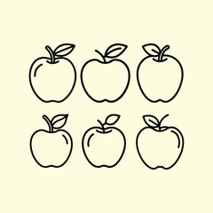 Six Outline Apple Icons