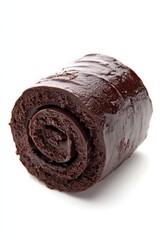 Creamy chocolate dessert rolled up in a delicious snack with rich texture.