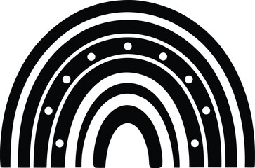 Obraz premium boho rainbow silhouette, retro rainbow icon, hand drawn rainbow