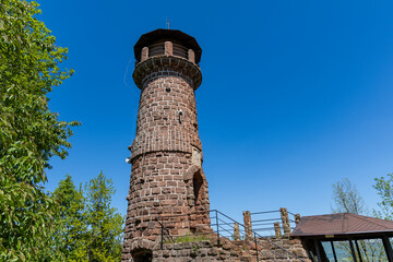 Observation tower on All Saints Mountain. Nowa-Ruda, Slupiec Poland.